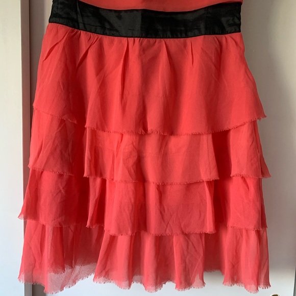 NWT Lipsy London Coral Color Chiffon Dress - Picture 6 of 8